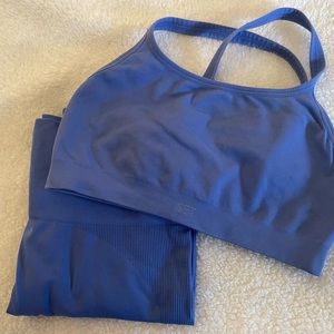 SET ACTIVE - Bluebell Sports Bra + Leggings Set (Color: Bluebell)